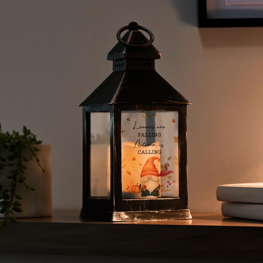 Personalised Autumn Gonk Black Lantern Extra Image 1